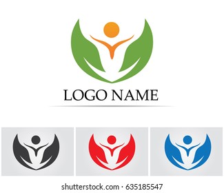 Vector leaves green nature logo and symbol
