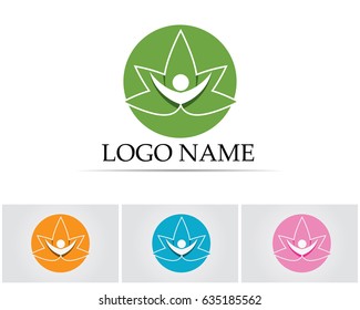 Vector leaves green nature logo and symbol
