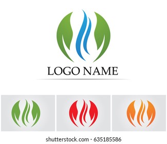 Vector leaves green nature logo and symbol