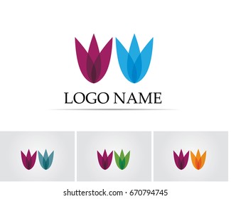 Vector leaves green nature logo and symbol