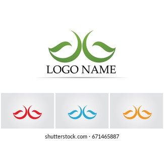 Vector leaves green nature logo and symbol