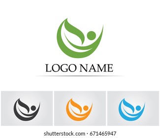 Vector leaves green nature logo and symbol