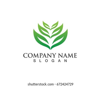 Vector leaves green nature logo and symbol