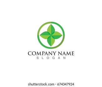Vector leaves green nature logo and symbol