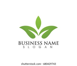 Vector leaves green nature logo and symbol