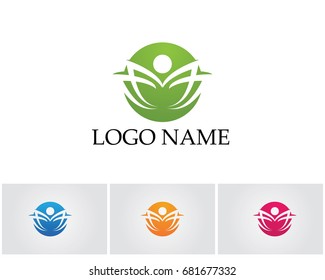 Vector leaves green nature logo and symbol