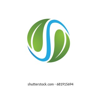 Vector leaves green nature logo and symbol
