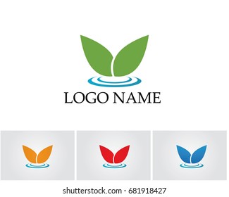 Vector leaves green nature logo and symbol