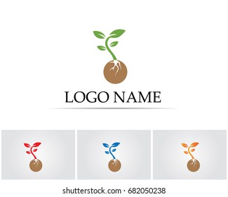 Vector leaves green nature logo and symbol