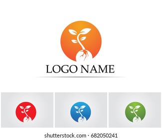 Vector leaves green nature logo and symbol