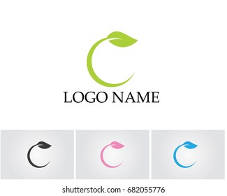 Vector leaves green nature logo and symbol