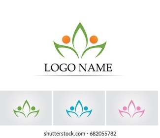 Vector leaves green nature logo and symbol