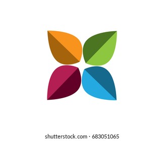 Vector leaves green nature logo and symbol