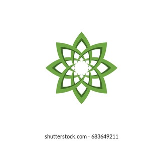 Vector leaves green nature logo and symbol