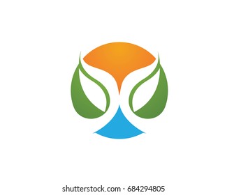 Vector leaves green nature logo and symbol