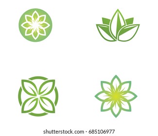 Vector leaves green nature logo and symbol