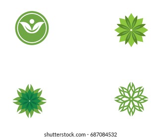 Vector leaves green nature logo and symbol