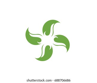Vector leaves green nature logo and symbol