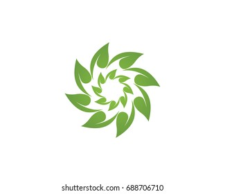 Vector leaves green nature logo and symbol