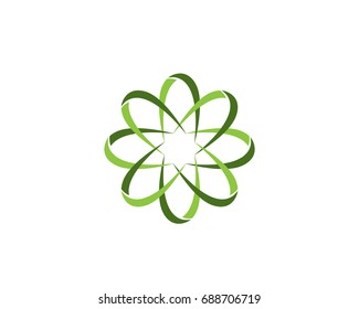 Vector leaves green nature logo and symbol