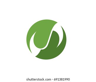 Vector leaves green nature logo and symbol