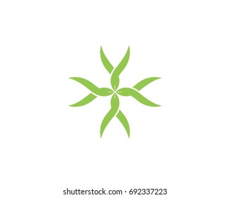 Vector leaves green nature logo and symbol