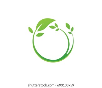 Vector leaves green nature logo and symbol