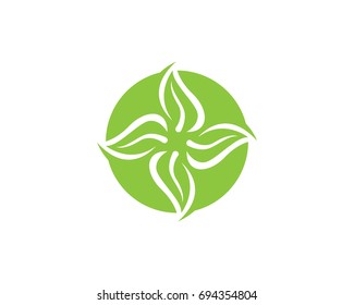 Vector leaves green nature logo and symbol