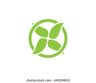 Vector leaves green nature logo and symbol