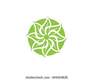 Vector leaves green nature logo and symbol
