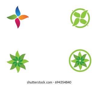 Vector leaves green nature logo and symbol