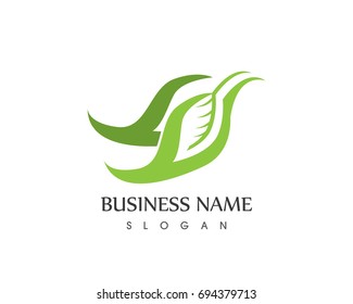 Vector leaves green nature logo and symbol