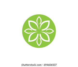 Vector leaves green nature logo and symbol