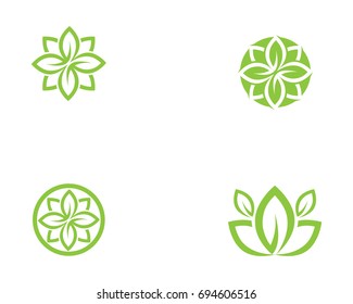 Vector leaves green nature logo and symbol