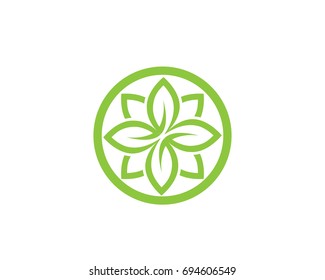 Vector leaves green nature logo and symbol