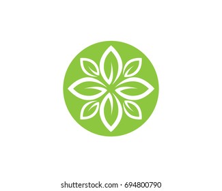 Vector leaves green nature logo and symbol