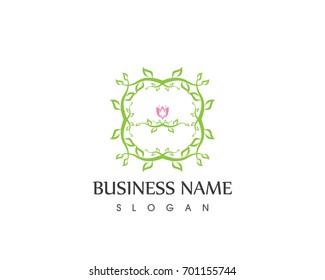 Vector leaves green nature logo and symbol