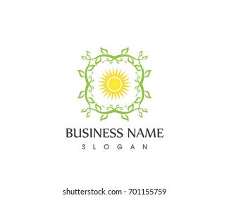 Vector leaves green nature logo and symbol