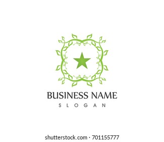 Vector leaves green nature logo and symbol