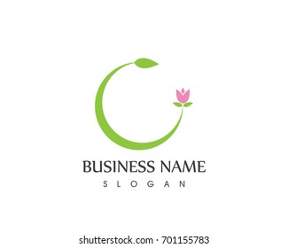 Vector leaves green nature logo and symbol