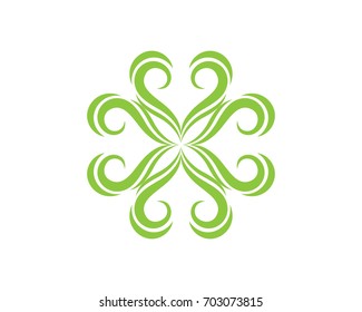 Vector leaves green nature logo and symbol