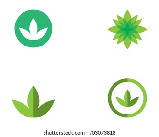 Vector leaves green nature logo and symbol