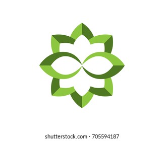 Vector leaves green nature logo and symbol