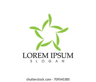Vector leaves green nature logo and symbol