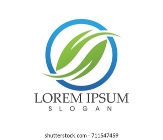 Vector leaves green nature logo and symbol