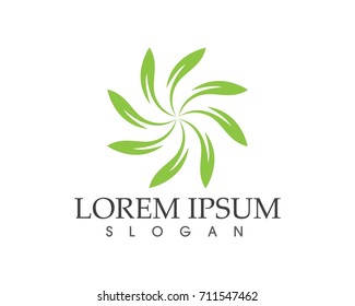 Vector leaves green nature logo and symbol
