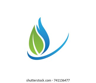 Vector leaves green nature logo and symbol