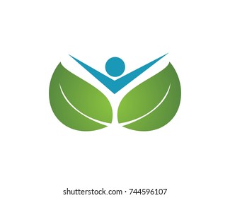 Vector leaves green nature logo and symbol