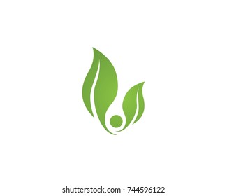 Vector leaves green nature logo and symbol