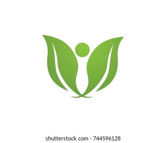 Vector leaves green nature logo and symbol